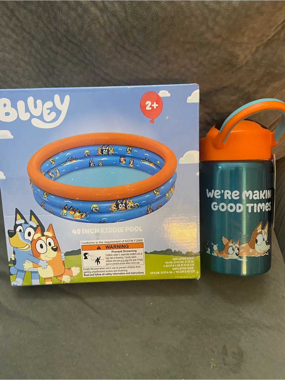 Bluey Kiddie Pool & Zak Tumbler Kids New